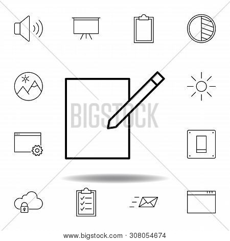 Compose Edit Write Outline Icon. Detailed Set Of Unigrid Multimedia Illustrations Icons. Can Be Used