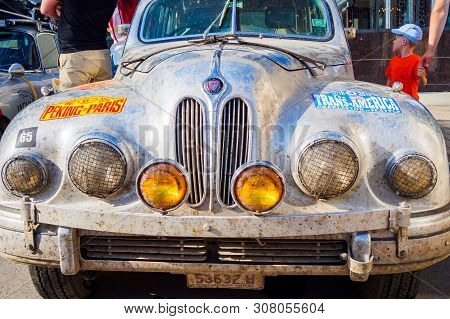 Ufa, Russia, 22 June 2019: The 7th Peking To Paris Motor Challenge. Front View Of Luxury Car Bristol
