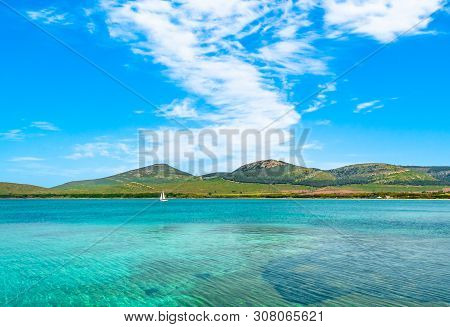 Seascape in summer on the sardinian coast