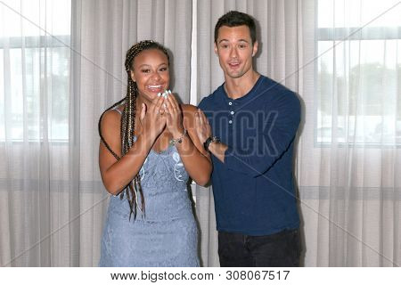 LOS ANGELES - JUN 22:  Nia Sioux, Matthew Atkinson at the Bold and the Beautiful Fan Club Luncheon at the Marriott Burbank Convention Center on June 22, 2019 in Burbank, CA