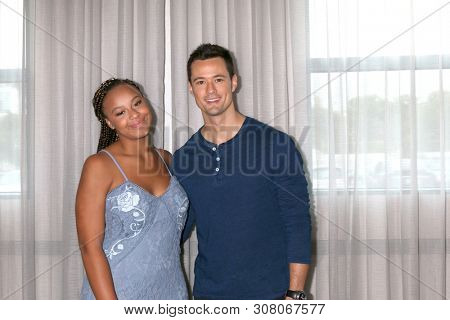 LOS ANGELES - JUN 22:  Nia Sioux, Matthew Atkinson at the Bold and the Beautiful Fan Club Luncheon at the Marriott Burbank Convention Center on June 22, 2019 in Burbank, CA