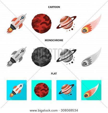 Vector Illustration Of Astronomy And Technology Symbol. Set Of Astronomy And Sky Stock Vector Illust