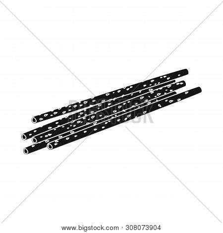 Vector Design Of Straw And Snack Icon. Set Of Straw And Baked Stock Vector Illustration.