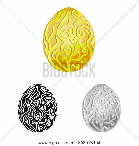 Vector Illustration Of Egg And Dragon Logo. Set Of Egg And Easter Vector Icon For Stock.