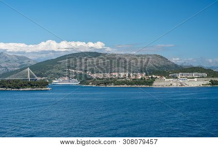 Dubrovnik, Croatia - 22 May 2019: Celebrity Constellation Cruise Ship With P And O Oriana Docked In 
