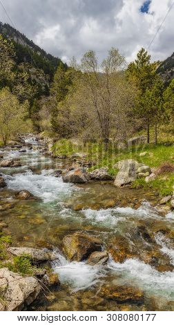 Very Nice Valley In Mountain Pyrenees Of Spain (valley Name Is Vall De Nuria)