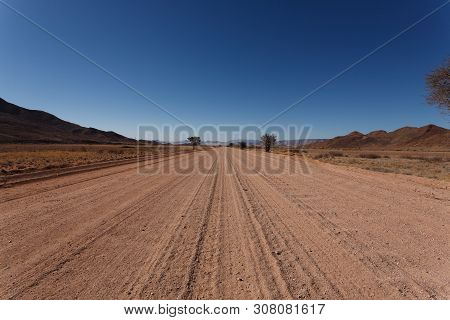 Dirt Namibian Road From Mariental To Sossusvlei