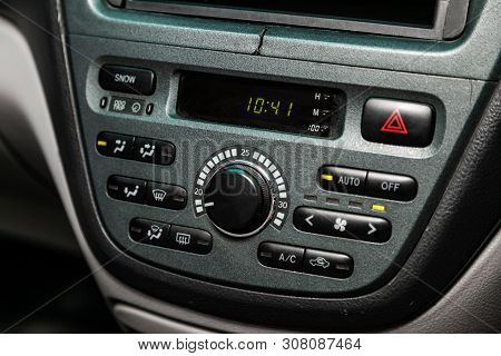 Novosibirsk, Russia - June 18, 2019:  Toyota Opa,close Up Car Ventilation System And Air Conditionin