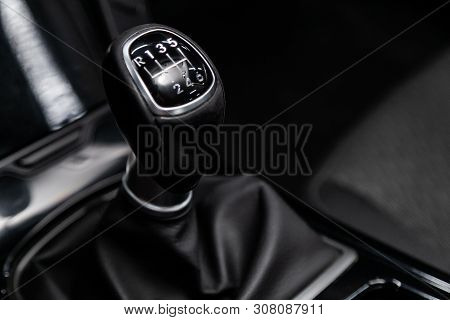 Novosibirsk, Russia - June 18, 2019: Hyundai I40,close-up Of The Accelerator Handle And Buttons. Aut