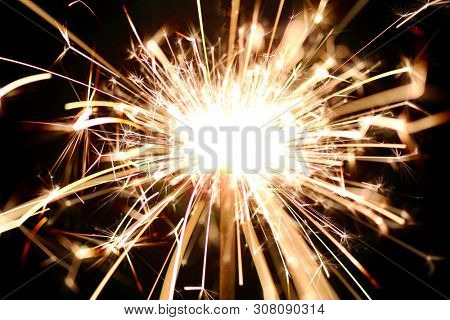 Close up of burning sparker