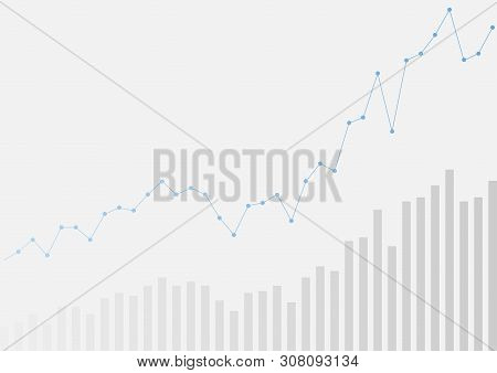 Abstract Growing Financial Graph Chart Background. Vector Tech Design