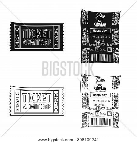 Vector Illustration Of Ticket And Admission Sign. Set Of Ticket And Event Stock Vector Illustration.