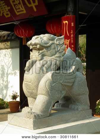 Kinesiska Guardian lejonet statyn