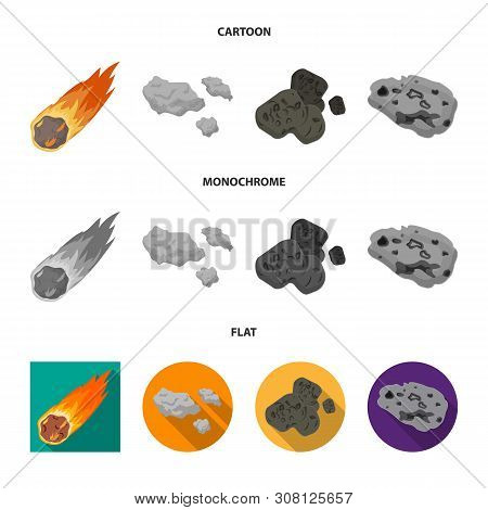 Vector Illustration Of Shooting And Fire Symbol. Collection Of Shooting And Asteroid Stock Vector Il