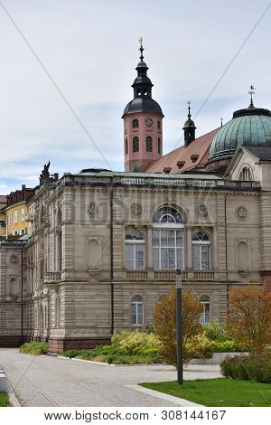 View Of The Old Famous Spa Salon In Baden-baden, Baden Wuerttemberg , Germany. Beautiful Historic Bu