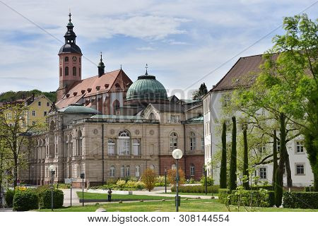 View Of The Old Famous Spa Salon In Baden-baden, Baden Wuerttemberg , Germany. Beautiful Historic Bu