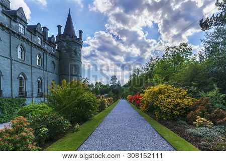Inveraray , Scotland - May 16 , 2019 : Inveraray Castle Is A Country House Near Inveraray In The Cou