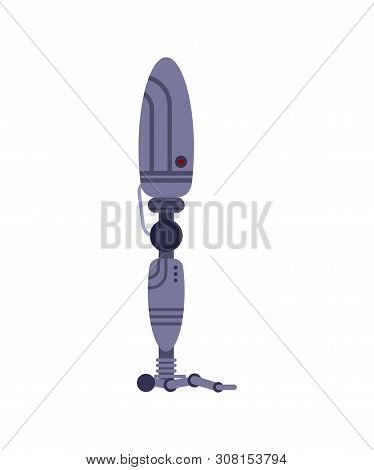 Prosthetic Leg Isolated. Mechanical Artificial Limb. Vector Illustration