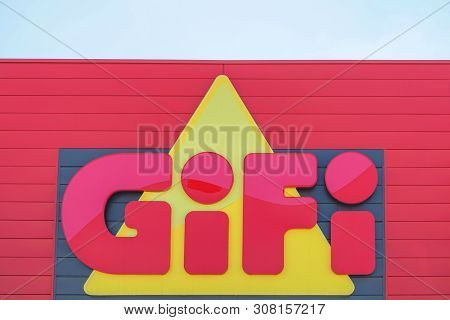 Finestrat, Spain, 18 June, 2019: Gifi Store Logo Over Store Entrance. Gifi Is French Network Of Chea