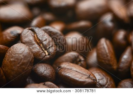 Mixture Of Different Kinds Of Coffee Beans. Coffee Background. Brown Coffee, Background Texture, Clo