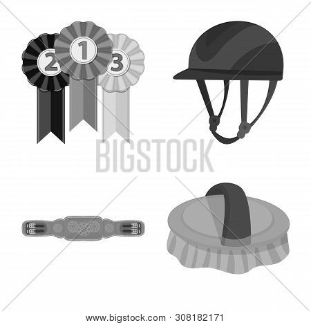 Vector Illustration Of Race And Horse Logo. Set Of Race And Racing Stock Vector Illustration.
