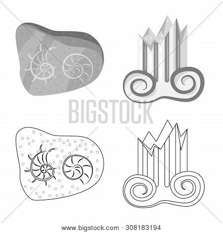 Vector Design Of Story And Items Sign. Set Of Story And Attributes Stock Symbol For Web.