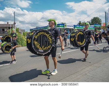 Kirchheimbolanden, Rheinland-pfalz, Germany-06 23 2019: Holiday Parade On Streets Of German Town Dur