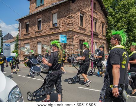 Kirchheimbolanden, Rheinland-pfalz, Germany-06 23 2019: Holiday Parade On Streets Of German Town Dur