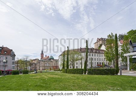 View Of The Old Famous Spa Salon In Baden-baden, Baden Wuerttemberg , Germany. Beautiful Historic Bu