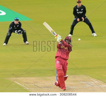 MANCHESTER, ENGLAND. 22 JUNE 2019:   The West Indies v New Zealand, ICC Cricket World Cup match, at Old Trafford, Manchester, England. 