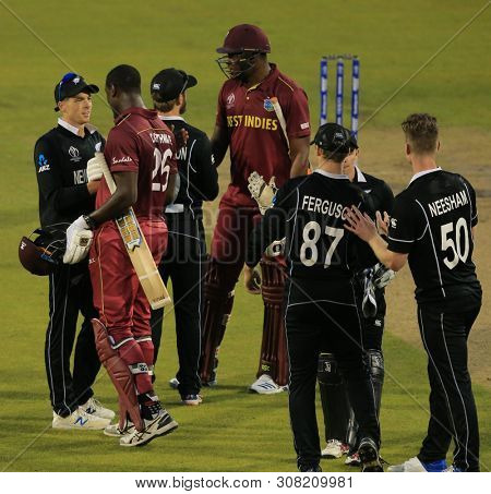 MANCHESTER, ENGLAND. 22 JUNE 2019:   The West Indies v New Zealand, ICC Cricket World Cup match, at Old Trafford, Manchester, England. 