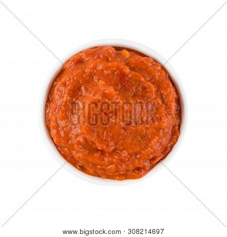 Ajvar Or Pindjur Orange Vegetable Spread Made From Bell Peppers