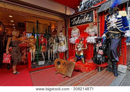 Tokyo, Japan, May 10, 2019 : Takeshita Street (takeshita-dori) Is A Pedestrian Shopping Street Lined