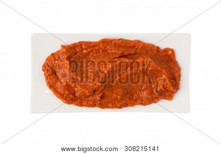 Ajvar Or Pindjur Orange Vegetable Spread Made From Bell Peppers