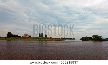 Volkhov River In Veliky Novgorod, Russia. Ryurikovo Gorodishche.
