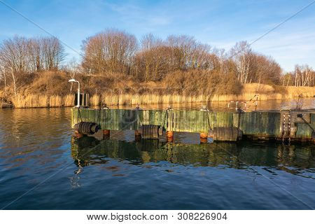 Martwa Wisla River In Sunlight At Springtime. The Martwa Wisla Is One Of The Branches Of The Vistula