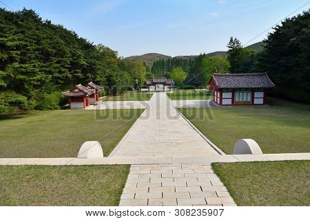 Tomb Of King Wanggon Or Hyollung Royal Tomb. Construction On The Tomb Start In 943. North Korea. Hae