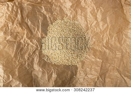Quinoa Seeds Background Or Chenopodium Quinoa Texture