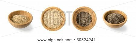 Set Of Of Super Food Seeds With Quinoa And Chia