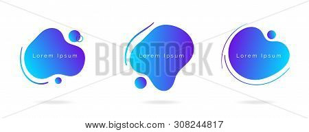 Modern Blue Gradient Abstract Banners. Fluid Elements Set