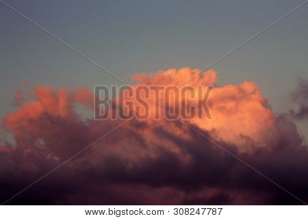 Blurry Image Background Of Beautiful Sky Colors  Sky At Magic Hours Background. Colorful Sky Backgro