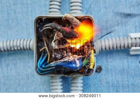 Damaged Electrical Junction Box Became Cause Of Electrical Short Circuit And Caused The Electric Wir