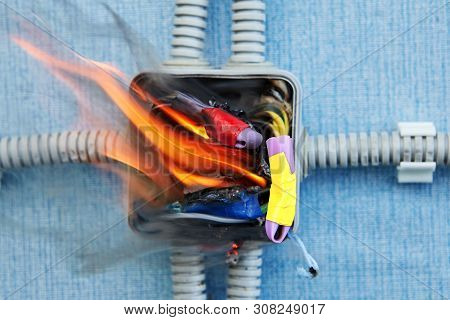 Defective Electrical Wiring, Fire Started At Junction Box.