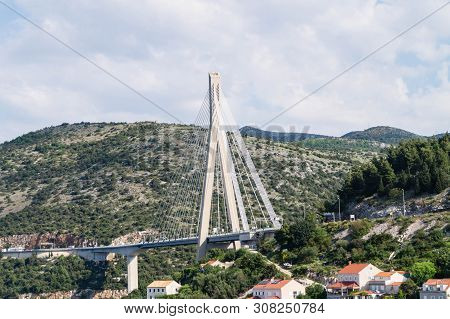 Most Famous Franjo Tudjman Bridge In Dubrovnik Croatia
