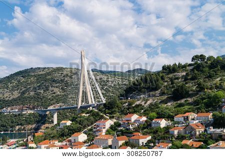 Most Famous Franjo Tudjman Bridge In Dubrovnik Croatia