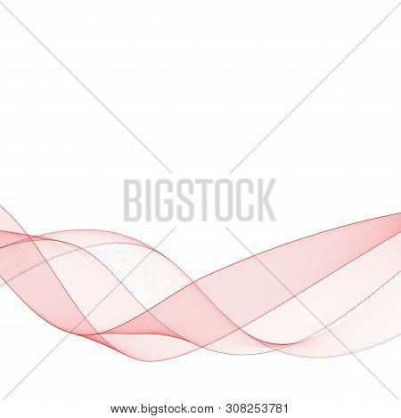 Beautiful Red Wave, Template For Presentation, Layout For Business, Advertisement For Bigboard. Eps 