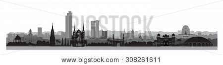 Pakistan City Karachi. Skyline View With Famous Architectural Destinations