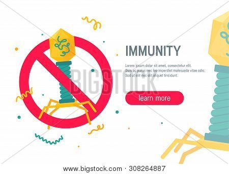 Immune System Concept. Vector Illustration On White Background. Horizontal Template For Web Banners,