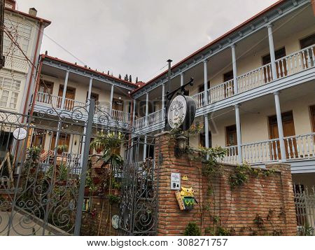 Tbilisi, Georgia - Murch 29 2019: The Old District Of The City In Tbilisi, Georgia.the Restored Area