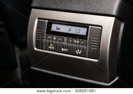 Novosibirsk, Russia - June 22, 2019:  Lexus Gx 460, Close-up Of The Dashboard, Adjustment Of The Blo